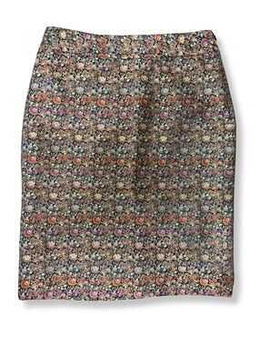 WD.NY / W.D.N.Y. Floral Brocade Pencil Skirt Size 8 Black Multicolor